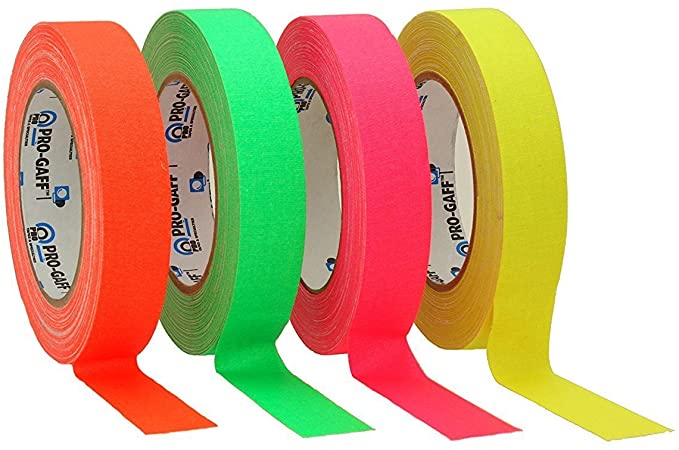 50 Yds Length X Fluorescent Pink ProTapes 1 Width Pro Gaff Premium Matte Cloth Gaffers Tape with Rubber Adhesive Pack of 1 